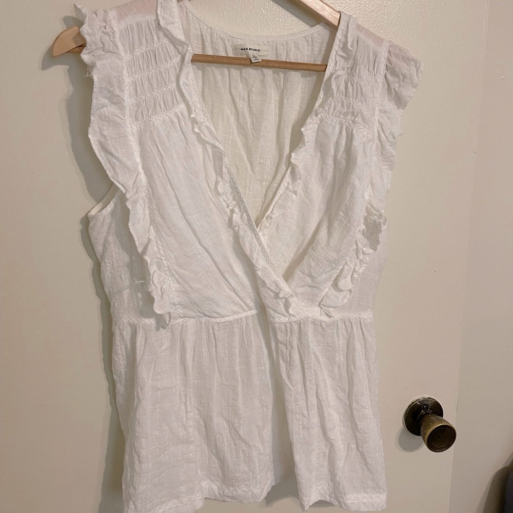 Max Studio Ruffle Top- Size XL